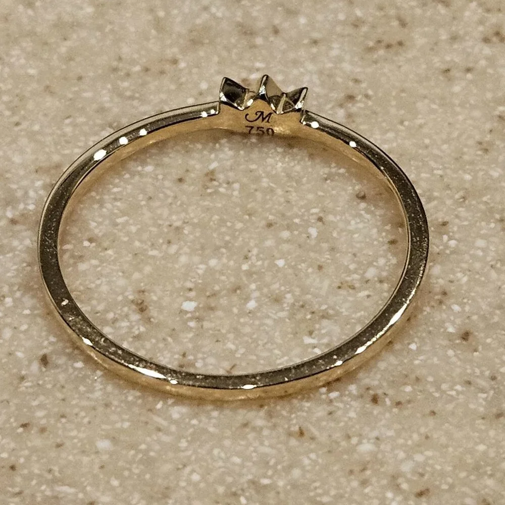 RARE MONICA RICH KOSANN BRIDGERTON QUEEN TIARA STACKING POESY DIAMOND 18K RING